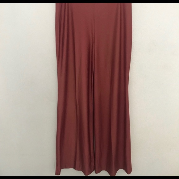 MD Soft Wine Polyester Nylon Sheer 70s pant slacks - Picture 4 of 6